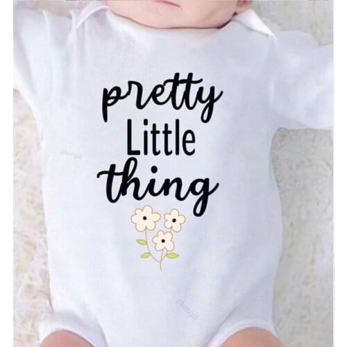 Baby Bodysuit One Piece Kids Jumpsuits Autumn Newborn Clothing Pretty Little Thing Printed for Newborns Girl Boy Onesie