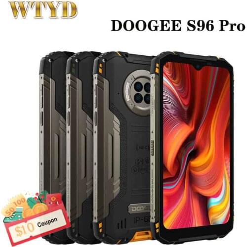 DOOGEE S96 Pro IP68 Waterproof Global Version Smartphone 8GB 128GB 48MP Round Quad Camera 6350mAh Wireless Charge NFC Cellphone