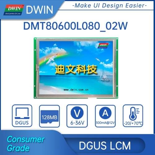DWIN 8.0 inch TFT LCD Display,800*600 HMI Smart Touch Screen,Smart UART Serial LCD Module