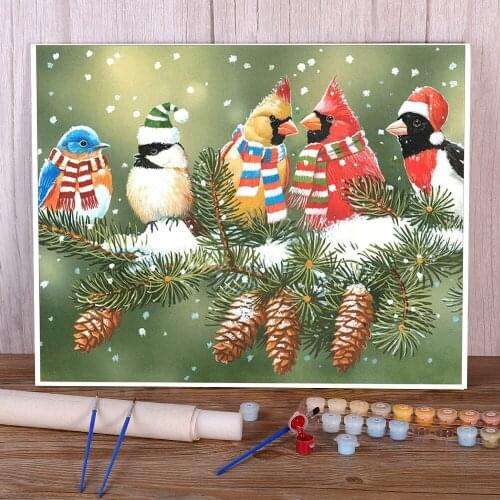 Christmas Ball With Snow Coloring By Numbers Painting Complete Kit Oil Paints 40*50 Canvas Painting Home Drawing