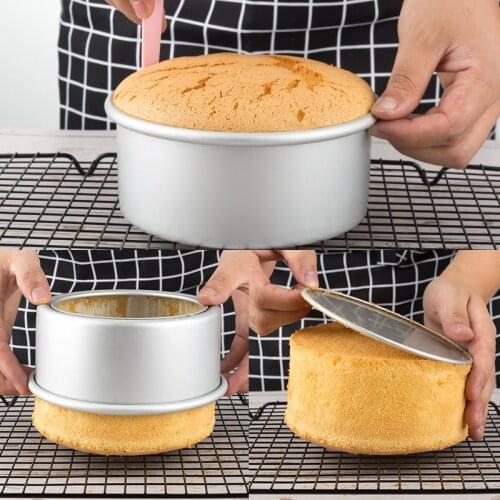 3 Tiered Round Cake Mold Set Aluminum Alloy Cake Pan Set Non Stick Baking Pans 4/6/8 inch Cakes Mould Removable Bottom