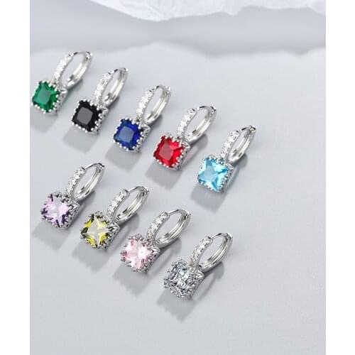 Classic Multicolor Zirconia Hoop Earrings Shiny Micro Crystal Paved Cubic Zircon Stone Huggies Charming Earring Piercing Jewelry