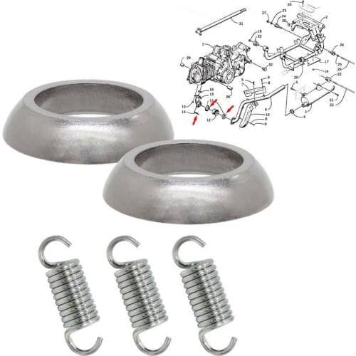 Exhaust Donut Gasket Seal & Spring Kit for Arctic Cat 300 2X4 4X4 1998-2005 Exhaust pipe Gasket