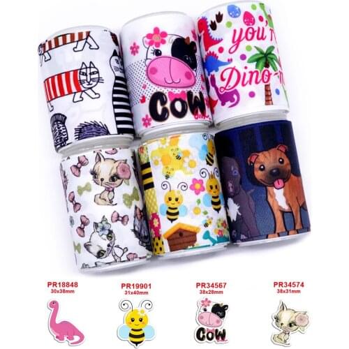 Free shipping characters printed grosgrain ribbon 36052