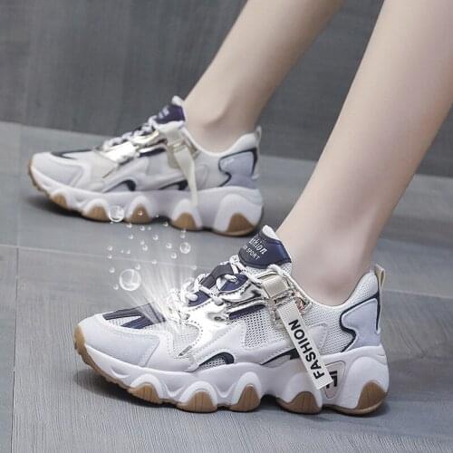 2021 Summer Sports Shoes Mesh Breathable Old Shoes Casual Fashion All-match Student Sports Ladies Vulcanized Shoes