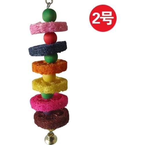 LHXMAS PET TOYS Large medium and small parrot supplies Loofah hand-held nibbling toy Squirrel molar string