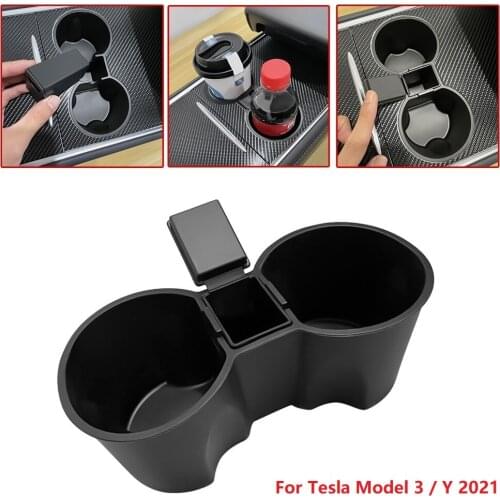 Hot Car Cup Holder Limiter Water Slot Slip Limit Clip Ashtrayr For Tesla Model 3 / Y 2021 Silicone Cups