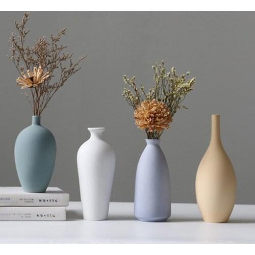 Nordic Ceramic Vase Decoration Living Room Bedroom Porch Hotel Decorations Vase Decoration Creative Morandi Style Dried Flowers