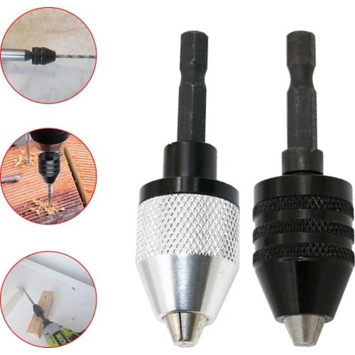New Keyless Drill Chuck Quick Change Adapter 1/4 '' Hex Shank Drill Chuck Converter for 0.3mm-3mm Change Convertor Adapter Tools