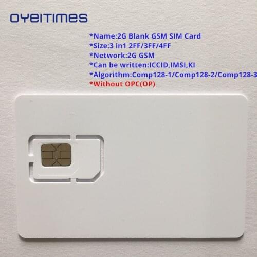 OYEITIMES 2G GSM SIM Card Blank SIM Card 2G Programmable GSM SIM Card ICCID IMSI PIN PUK ADM KI COMP128 Algorith Without OP/OPC