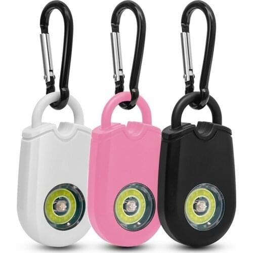 Portable Emergency Girl Women Security Alarms Self-Defense 130 DB Decibels with LED Light Safety Key Chain Pedant Anti-wolf