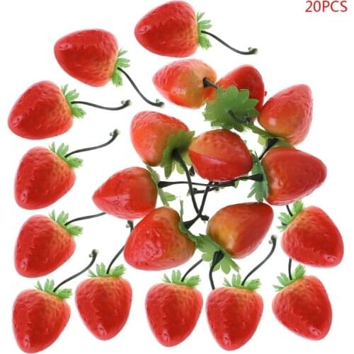 20pcs Lifelike Simulation Artificial Strawberry Fake Fruit Home Party Decor