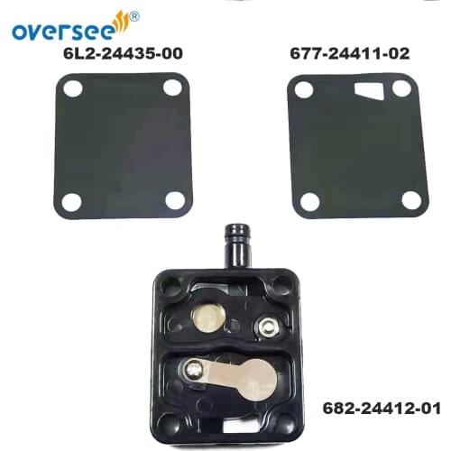 6L2 Fuel Pump Repair Kit For Yamaha Outboard Motor 2T 20HP 25HP Included 682-24412 Body 677-24411 and 6L2-24435 Diaphragm