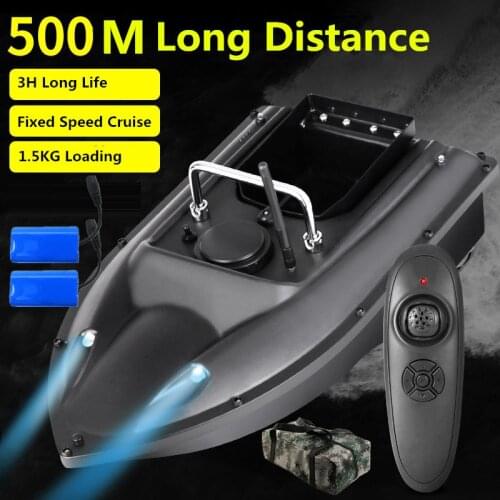 Fish Finder 1.5kg Loading 500m Remote Control Fishing Bait Thrower Boat Night Light Lure RC Fishing Nest Boat Fish Finder Ship