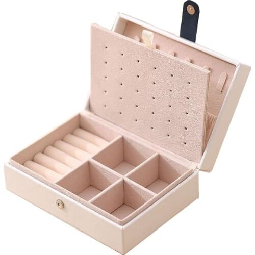 PU Leather New Jewelry Box Portable Organizer Ring Travel Display Storage Case For Earrings Necklace