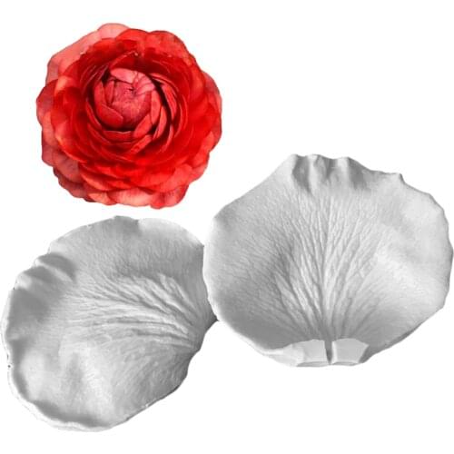 2Pcs Silicone Cake Flower Petal Mold Baking Candy Mould Rose Flower Fondant Paste Chocolate Petal Mold Decorating Tool