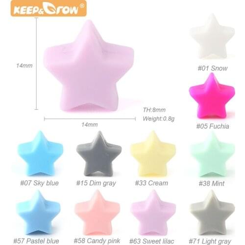 Baby Star Silicone Teething Beads Wholesale Prices 100pcs Making Pacifier Chain Accessories Newborn Oral Care Chewing Products