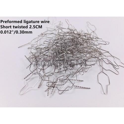 100~1000Pis Dental Preformed Ligature Wires Ties Bracket Short Twist End Wire Kobayashi Orthodontic Speedy Application 0.012"