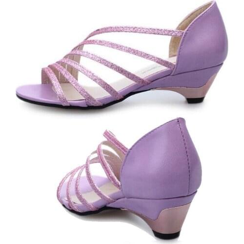 2021 Hot Summer Sexy Fashion Womens Roman Low Ladies Heel Girlfriend Sandals Shoes