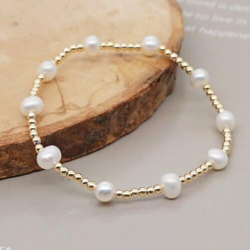 Summer Freshwater Pearl Bracelet For Women Jewelry Beach Perle Gold Plated Beaded Bracelets 2021 Gift