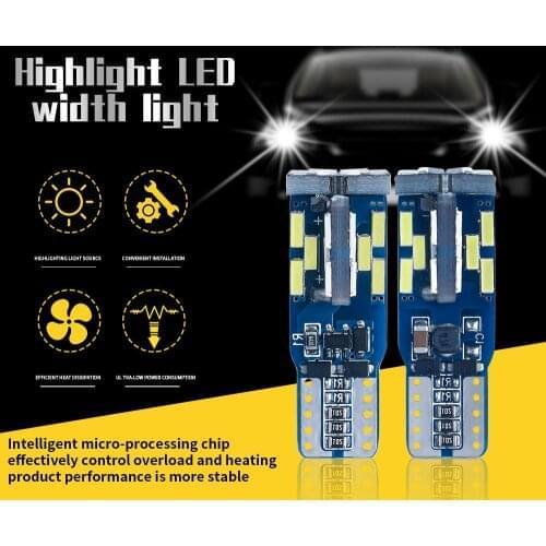 1pcs Canbus W5W T10 Car LED Lights 4014 SMD 194 168 For Auto Interior Dome Reading Light Makeup Mirror Lamp 33MM 12V Diode White