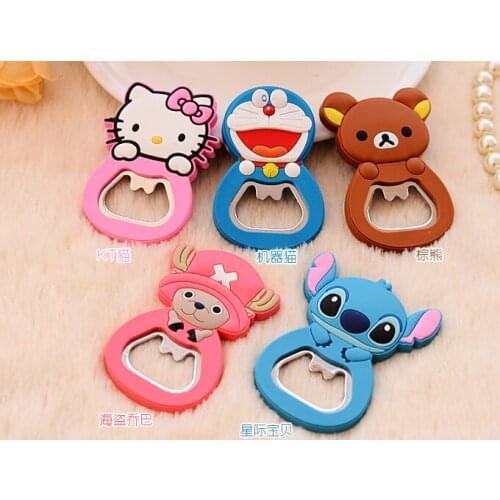 1PC Cartoon Stainless Steel Beer Bottle Opener Soda Glass Cap Bottle Opener With Refrigerator Magnet Cooking Tool