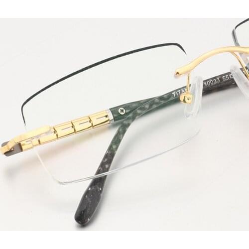 211 Mens Rimless Glasses Fashion Special Design RXable Prescription Eyeglasses Myopia Eyewear