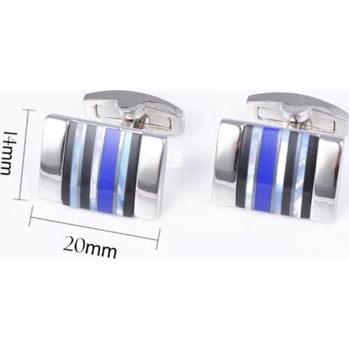 5pairs/lot Luxury Sea Shell Onyx Split Joint Cufflinks Silver Cuff Links Business/Wedding Mens Jewelry Shirt Cuff Button