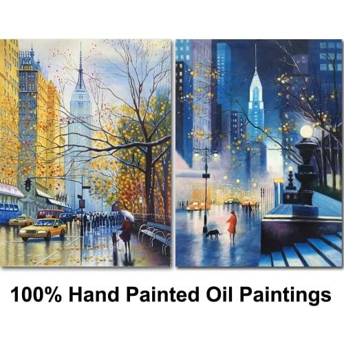 Abstract oil paintings landscapes art city street scenes hand painted artwork on canvas modern colorful image for wall decor