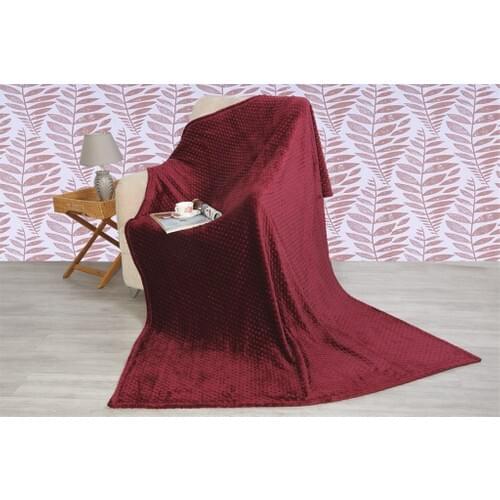 Aksu İpeksoft Bud Tek Personality Mink Blanket Burgundy