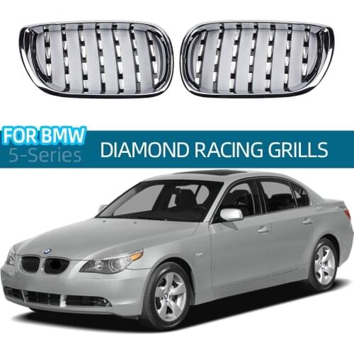 SOPEDAR Car Front Bumper Kidney Grille Diamond Grills Racing Grill For BMW 5 Series E60 2004-2010 Diamond Style Auto Accessories