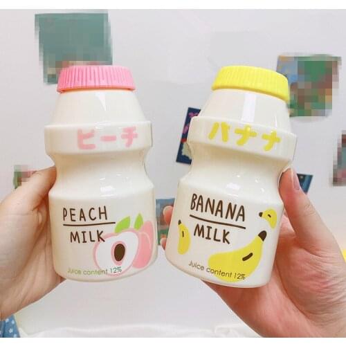 480ml Creative Fruit Plastic Water Bottle Cute Cartoon Transparent Anti-fall Cup Portable Travel Drinking Bottles For Kids Gift