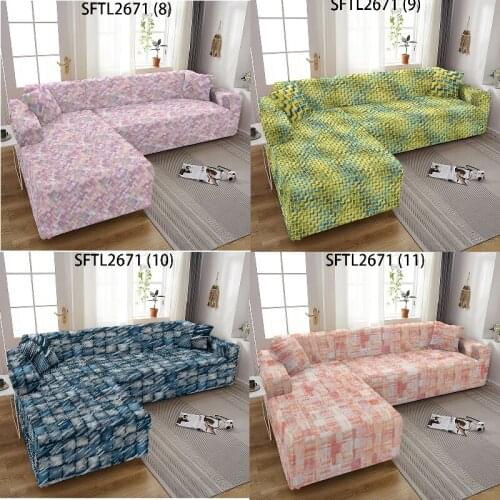 Geometric stripes 3-seater couch cover Big sofa sofas for living room Linings for sofas fondas sofas with long chair Puff seat