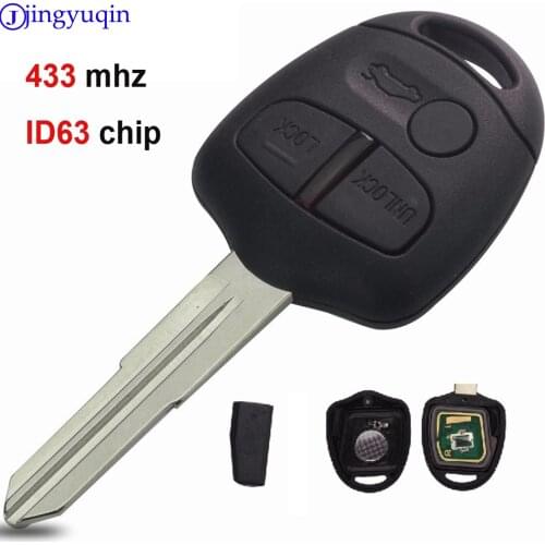 Jingyuqin 3 Buttons Remote Car Key Fob Case Shell FSK 433MHz ID46 Chip For Mitsubishi /Lancer /Outlander Right Blade