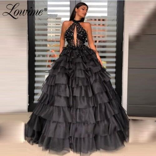 Black Prom Dresses Arabic Dubai Turkish Evening Dress 2020 Robe De Soiree African Women Wedding Party Gowns Vestido De Festa
