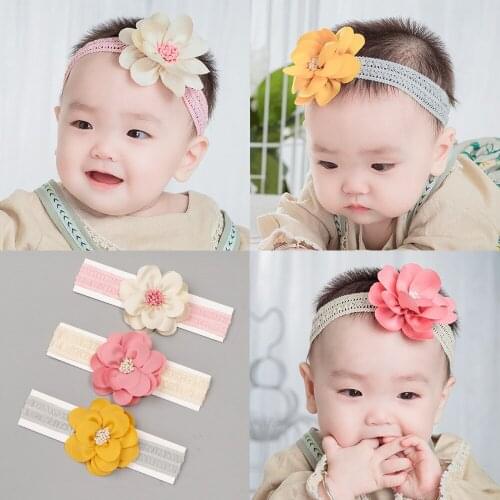 Baby Elastic Headband Newborn Baby Camellia Flower Hairband Princess Lace Hair Accessories Baby Girl For Children Gift