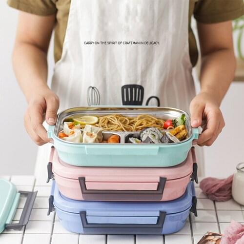 Mr Clean Double Lunch Box Male Fitness Lunch Box Female Adult To Work with Lunch Compartment Kitchen Accessories