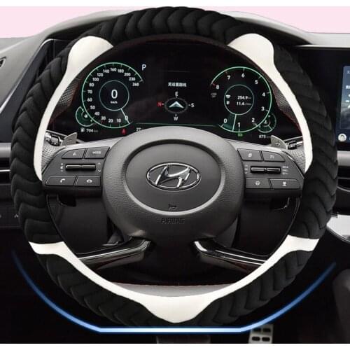 For Hyundai ioniq 2016 2017 2018 2019 2020 Car Steering Wheel Cover D Shape Flannelette Auto Accessories interior Fast Shipping