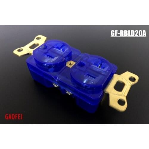 GAOFEI hifi audio pure copper rhodium-plated 20A125V American standard power dual socket