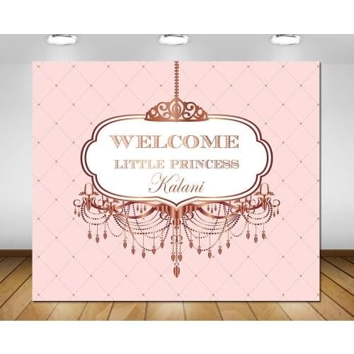 Custom royal pink and rose gold rose gold princess backdrops High quality Computer print party photo studio background