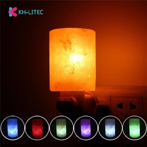 15w 7 Colors Change Mini Hand Carved Himalayan Salt Lamps Natural Crystal Air Purifier Night Light Home Wall Decor EU US Plug