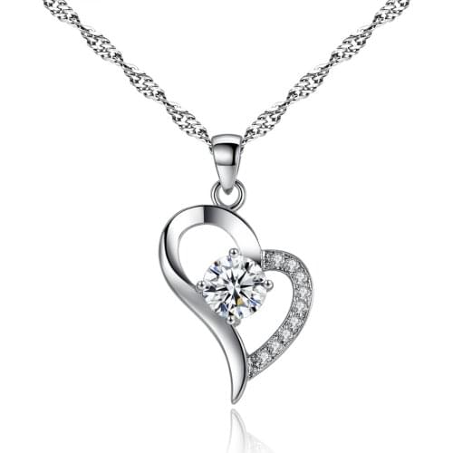 Fashion Princess Collar Pendant Necklace Heart Pendant AAA Zircon Collar Necklace Engagement Jewelry Accessories For Girlfriend