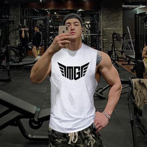 Men Summer New Gym Fitness Cotton Tank Tops Joggers sleeveless Breathable tops Male fashion Casual Tank top Bodybuilding Clothes