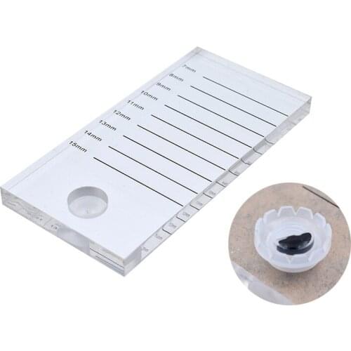 New 2 in 1 Acrylic False Eyelashes Stand Pad Pallet Lashes Holder with Tick Mark Fake Lashes Extension Essential Tool