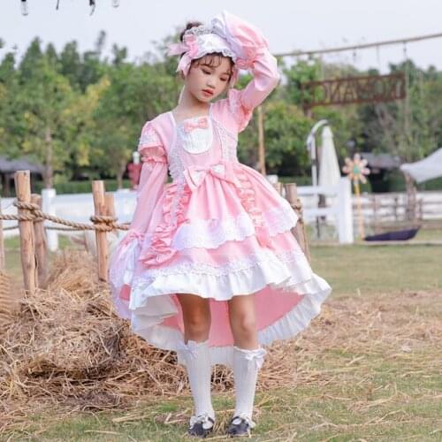2020 New children Lolita Princess Dress Spanish Palace Style Flare Sleeve Dress dress for girls Kids Halloween Costume Y3021
