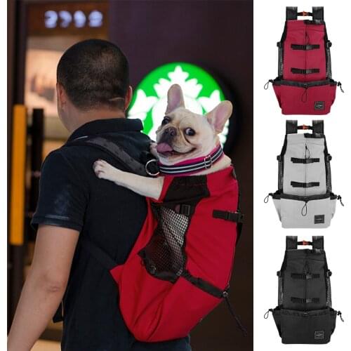 Breathable Dog Backpack Pet Carrier Bag Big Dog Travel Bags for Large Dogs Bulldog Golden Retriever Traveling Hiking Camping