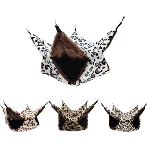 Plush Hamster Hammock Hanging Double Thick Plush Warm Sleeping Bed Nest Hanging House for Ferret Rabbit Guinea Pig Accessories