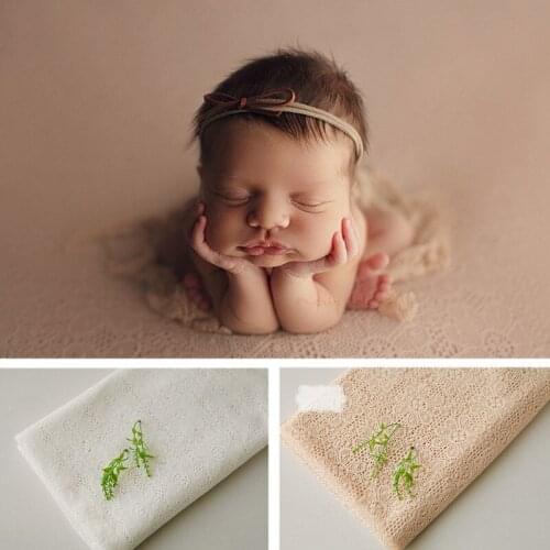 Newborn Photography Props Blanket Girl Apricot White Flower Hollow Background Cloth Baby Photo Accessories Flokati Backdrops Boy
