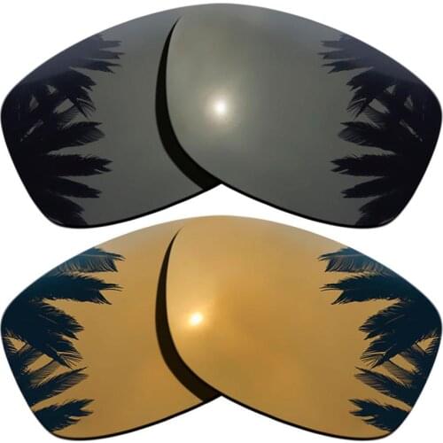 Bronze Gold Mirrored & Black Polarized Replacement Lenses for Jupiter Squared Frame 100% UVA & UVB