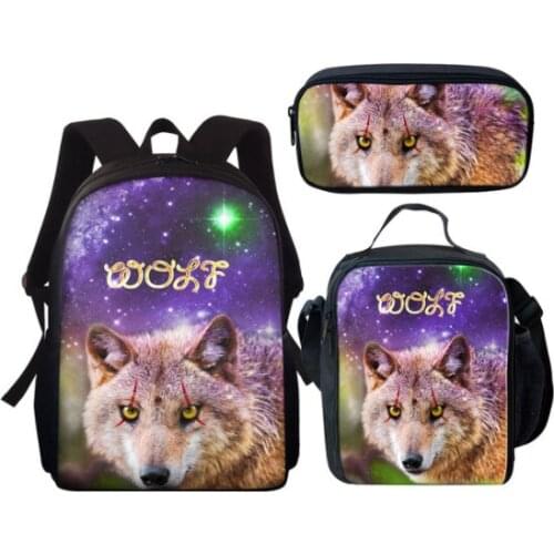 3 Pieces Black Cute Cat Printed High For Boys One Shoulder Big Student Book Bag Men School Backpack Set Women